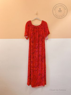 Vestido Estampa Sacada Rosa | Tam: 40
