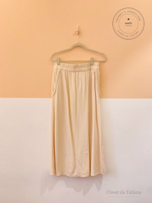 Saia Midi Trançado Jacobine Bege | Tam: P