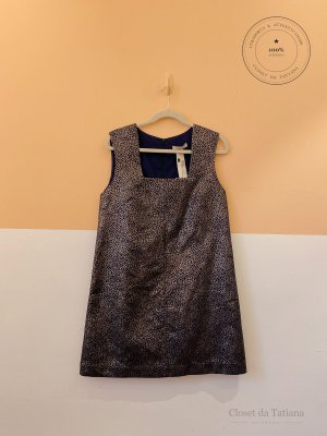 Vestido Onça Brilhos Carol Bassi Azul | Tam: 40