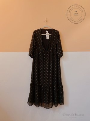 Vestido Brilhos Dourados Zinzane Preto | Tam: G
