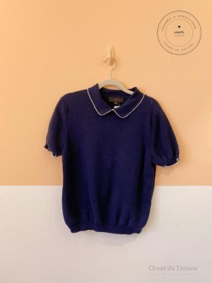 Blusa Tricot Gola Zara Azul | Tam: G