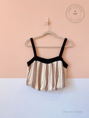Blusa Listras Marrons Balonê Dress To | Tam: P