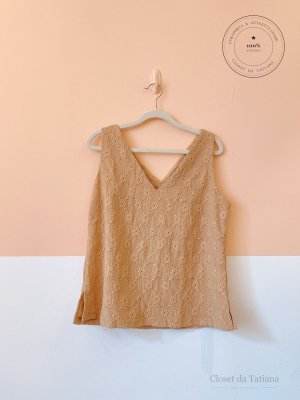 Blusa Bordados Peepou Bege | Tam: M