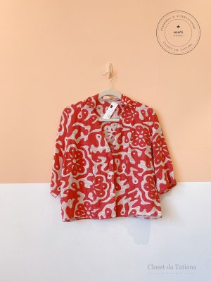 Camisa Estampa A Niemeyer Vermelha | Tam: P