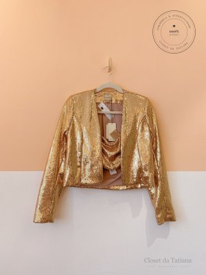 Conjunto Blazer Top Aquarella Dourado | Tam: PP
