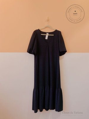 Vestido Malha Textura Renner Azul | Tam: GG