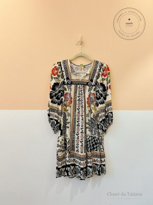 Vestido Curto Estampa Farm Preta | Tam: PP