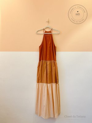 Vestido Tricolor Tons Neutros Andrea Marques | Tam: 38