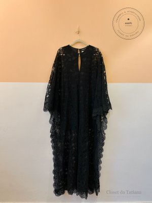 Vestido Midi Rendado Mixed Preto | Tam: M