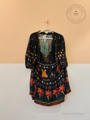 Vestido Curto Estampa Signos Farm | Tam: P