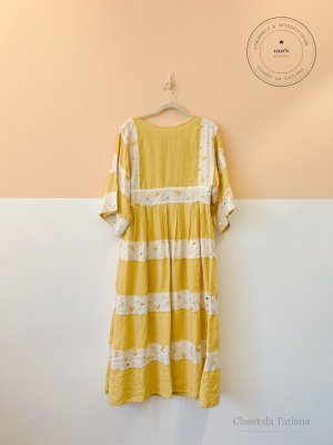 Vestido Bordados Wai Wai + Betina De Luca Amarelo | Tam: M