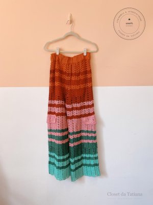 Calça Tricot Farm Colorido | Tam: P