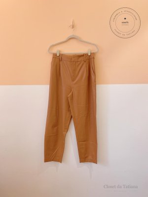 Calça Couro Fake Zara Caramelo | Tam: G
