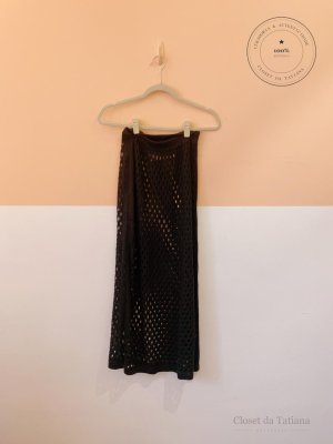 Saia Tricot Furadinha Loja 3 Preta | Tam: M