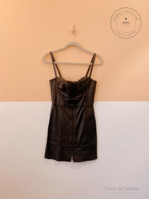 Vestido Curto Couro Animale Preto | Tam: 38