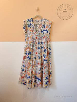 Vestido Estampa Zara Colorida | Tam: P