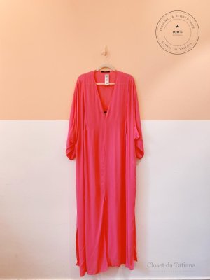 Vestido Amplo Fluído Animale Rosa | Tam: 44
