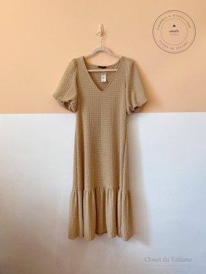 Vestido Textura Renner Bege | Tam: P