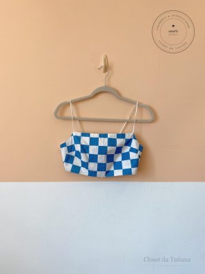 Top Quadriculado Dress To Azul | Tam: PP