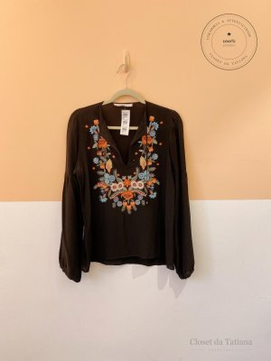 Bata Flores Bordadas Ateen Preta | Tam: 38