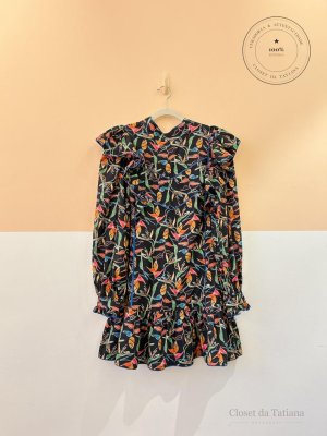 Vestido Curto Estampa Valônia Veras Preta | Tam: P