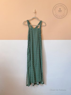 Vestido Estampa Shoulder Verde | Tam: 38