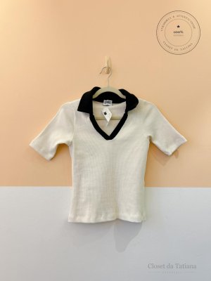 Blusa Gola Canelada Clomee Preta | Tam: P