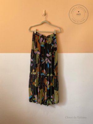 Saia Midi Flores Cantão Verde | Tam: P