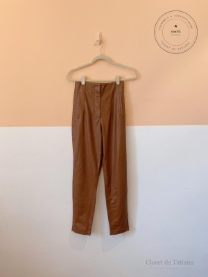 Calça Couro Fake Zara Marrom | Tam: PP