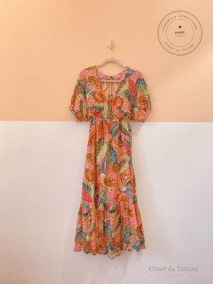 Vestido Laise Estampa Farm Colorida | Tam: P