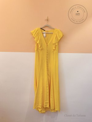 Vestido Botões Eva Amarelo | Tam: 40