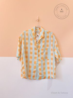 Camisa Linho Quadriculada Dress To | Tam: P