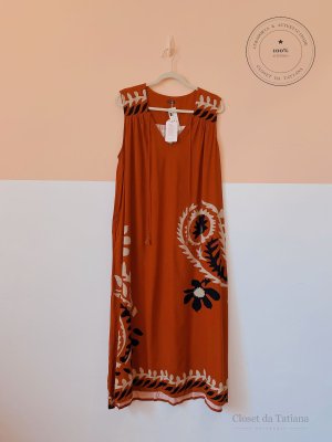 Vestido Estampa Cantão Marrom | Tam: G