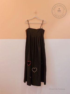 Vestido Midi Corações Shein Preto | Tam: M