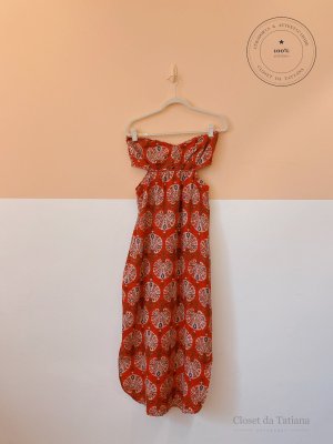 Vestido Estampado Maria Filó Vermelho | Tam: G