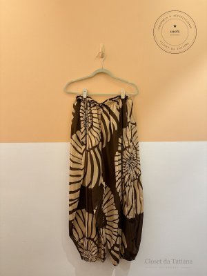 Calça Aladim Estampada Y Two Marrom | Tam: P