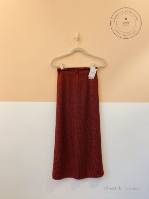 Saia Midi Tricot Vinho | Tam: P