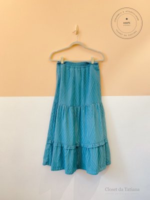 Saia Texturas La Chocolê Azul | Tam: 38