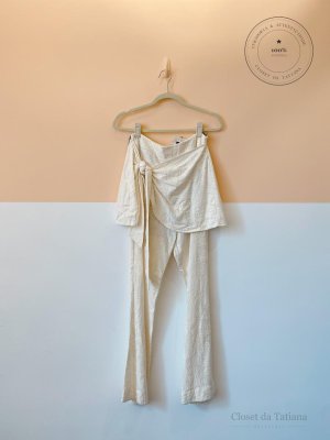Calça Bordada Maria Filó Off-White | Tam: M