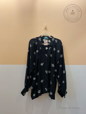Bata Ampla Bordada Batiche Preta | Tam: M