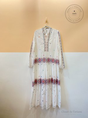 Vestido Midi Bordado Zara Branco | Tam: P