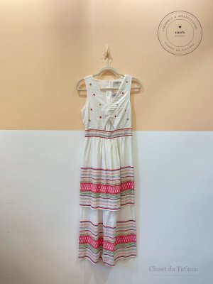 Vestido Midi Bordado Fernanda Di Biase | Tam: P