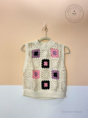 Colete Tricot Detalhes Zara | Tam: G