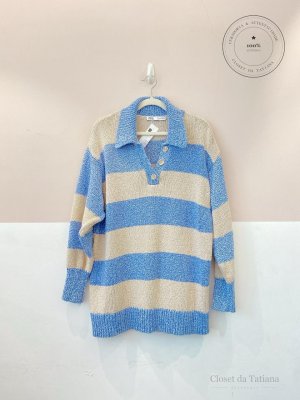 Casaco Tricot Listrado Zara | Tam: M