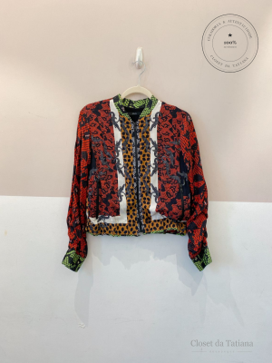 Jaqueta Bomber Mix De Estampas Eva | Tam: M