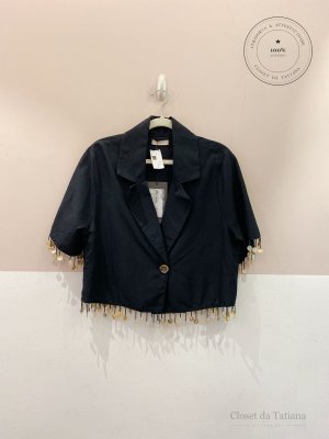 Blusa Curta Conchinhas L’Cecci Preta | Tam: M