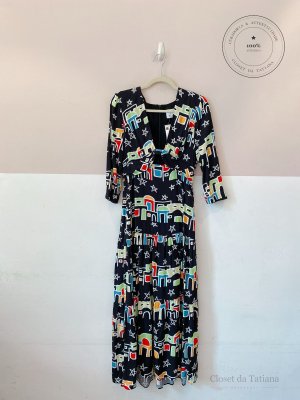 Vestido Midi Estampado Le Lis + Bdln | Tam: 38