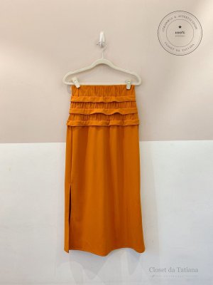 Saia Midi Cós Largo Telha Undertop | Tam: 36