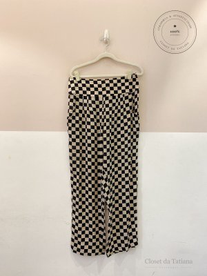 Calça Seda Quadriculada Wai Wai + Betina | Tam: M