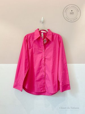 Camisa Tricoline Pink Pitta | Tam: M